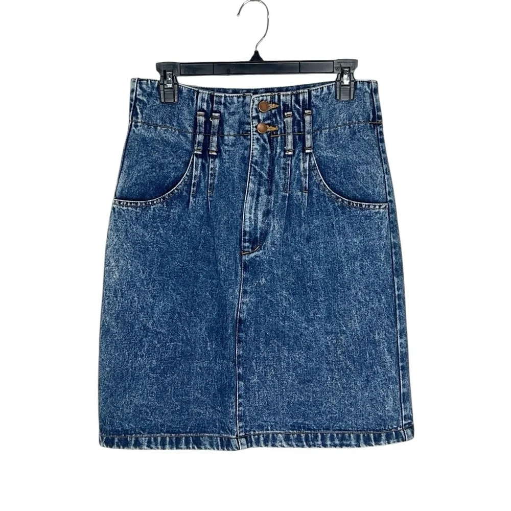Vintage FRAGILE High Waist Denim Skirt size 7